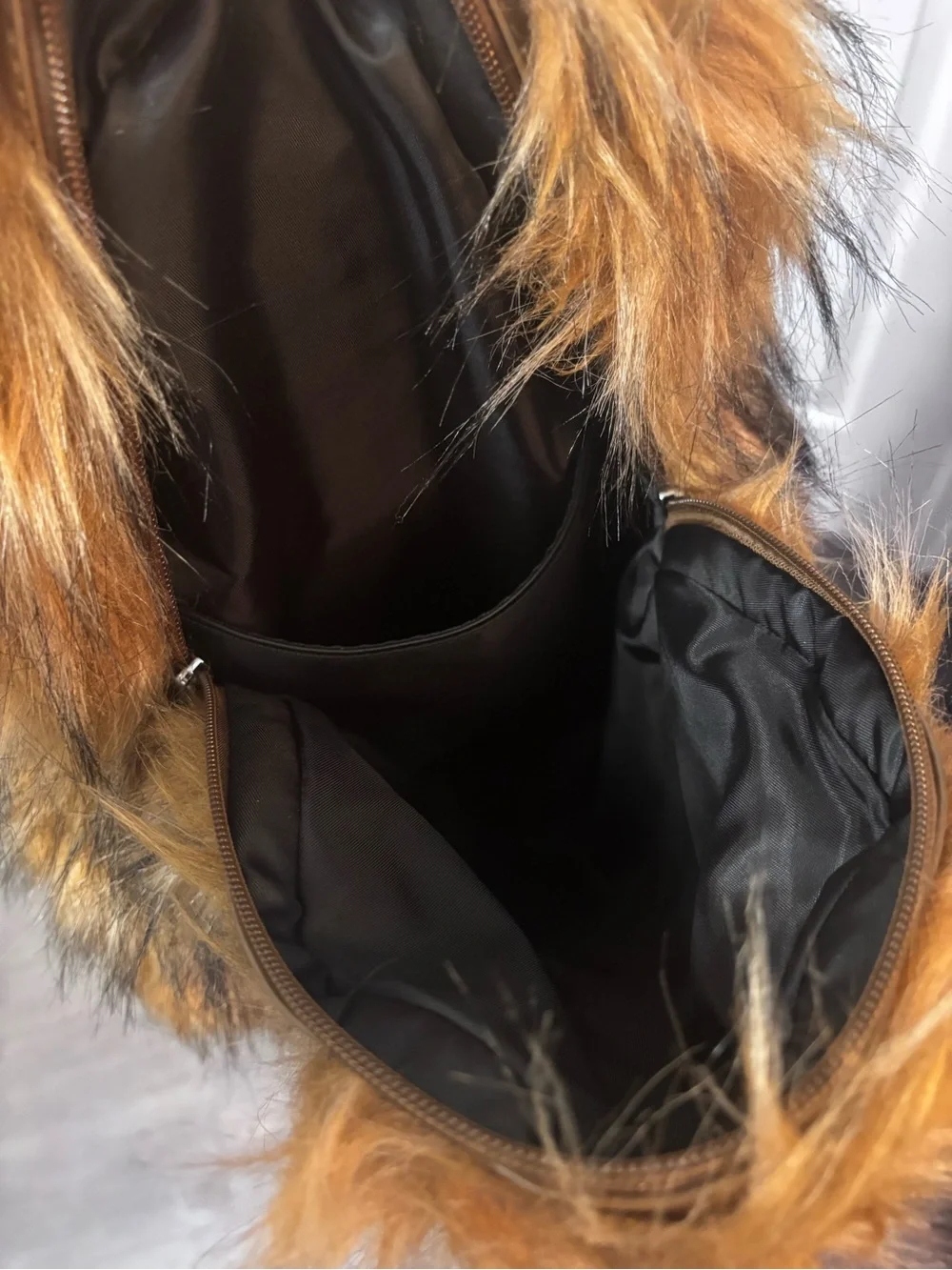 NWOT Dolls Kill / Club Exx Brown Rosy Roam Faux Fur Backpack